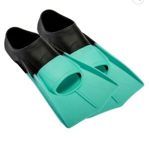 Athletic Works Adult Short Blade Silicone Swim Training Fin, Teal, Small